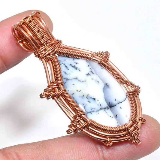 Grounded Grace – Copper-Wrapped Natural Stone Pendant