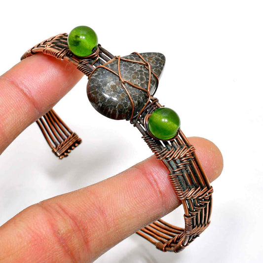 Ember’s Embrace – Copper-Wrapped Grounding Stone Bracelet
