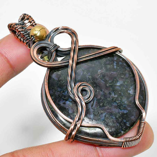 Luna’s Balance – Copper-Wrapped Stone Pendant