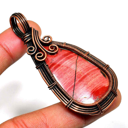 Gaia’s Embrace – Red Jasper Copper Pendant