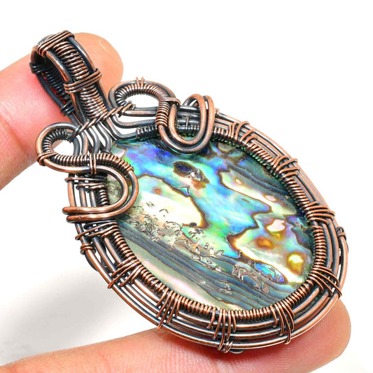 Ocean’s Embrace – Abalone & Copper Pendant