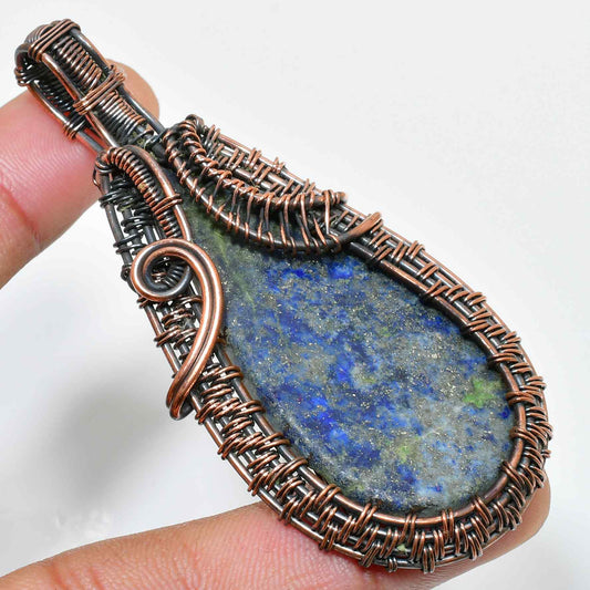 Ember’s Essence – Lapis Lazuli Copper & Silver Pendant