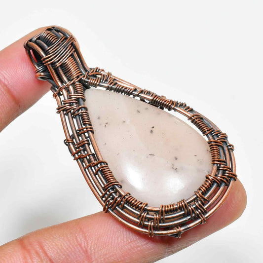 Gaia’s Embrace – Copper-Wrapped Gemstone Pendant