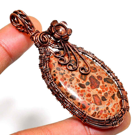 Ember’s Embrace – Jasper Copper Pendant