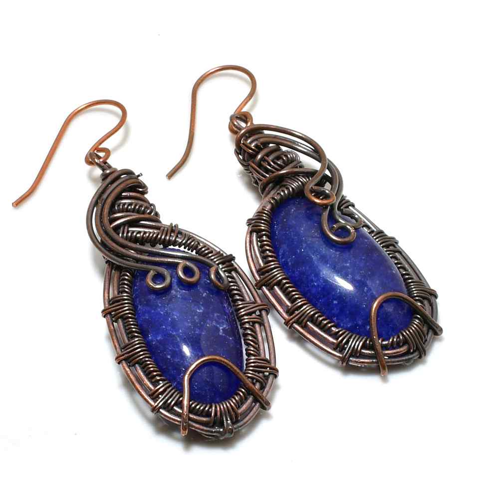 Lavender Dream – Lapis Lazuli Copper Earrings