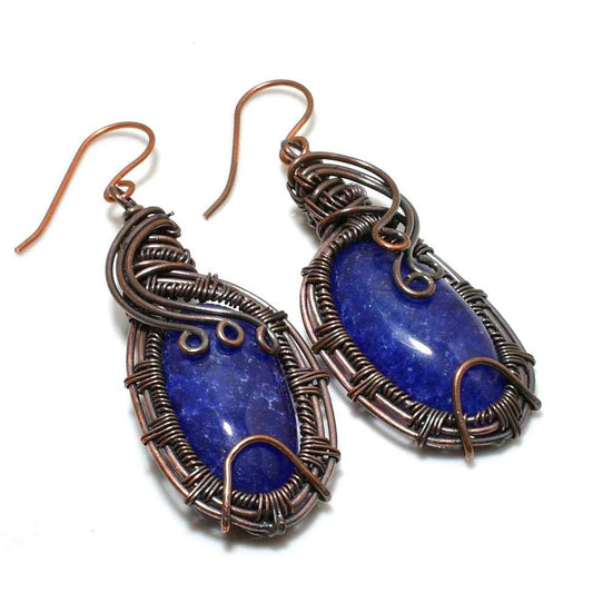 Lavender Dream – Lapis Lazuli Copper Earrings