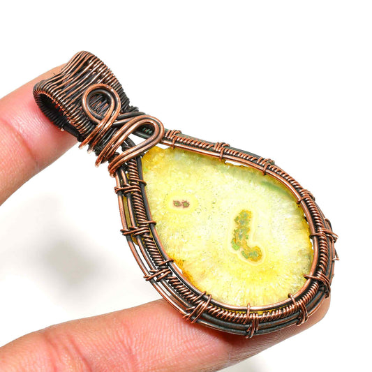 Slice of Serenity – Agate & Copper Pendant