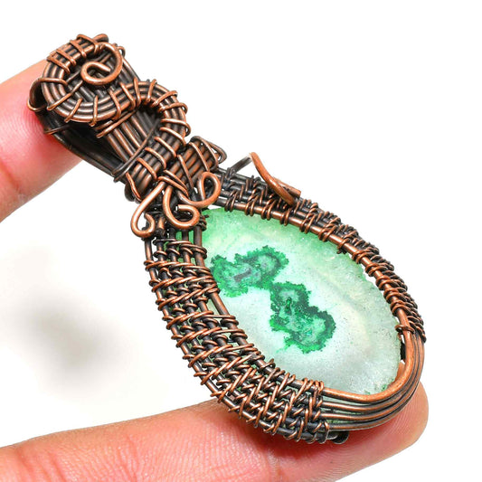 Tranquil Veil – Chalcedony Copper Pendant