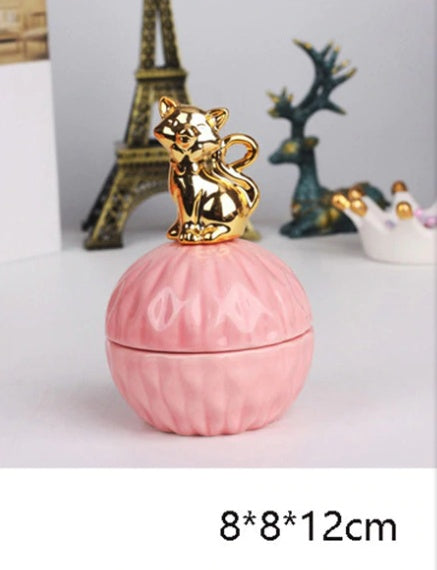 Pink Ceramic Dust-proof Jewellery Storage Case