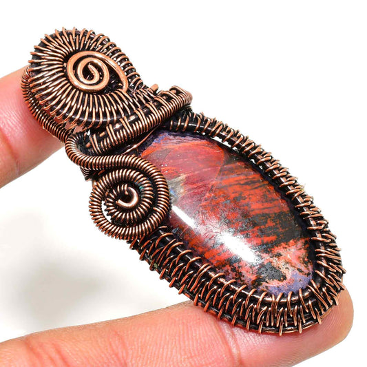 Ember’s Embrace – Jasper & Oxidized Copper Pendant