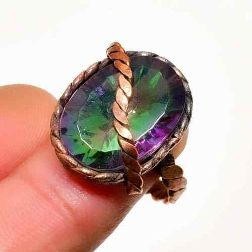 Clarity’s Embrace – Copper-Wrapped Fluorite Ring
