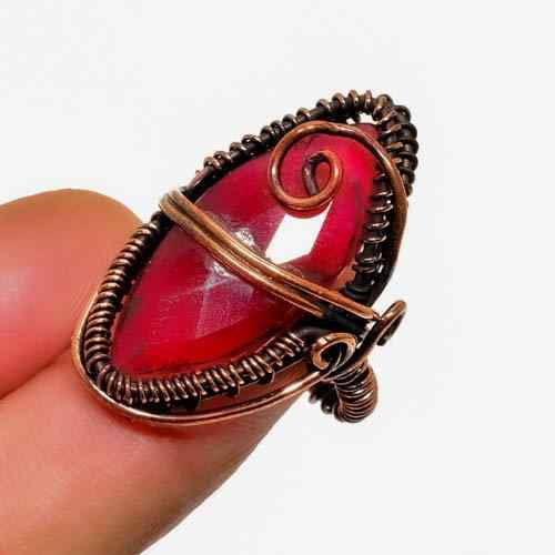 Mystic Flame – Oxidized Brass & Red Stone Ring