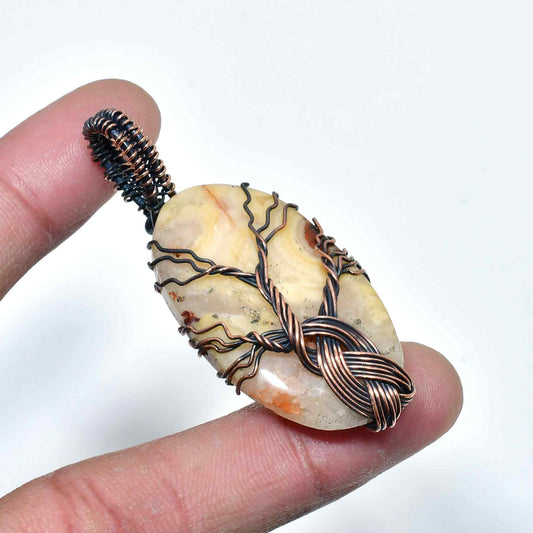 Gaia’s Arbor – Copper & Stone Tree of Life Pendant