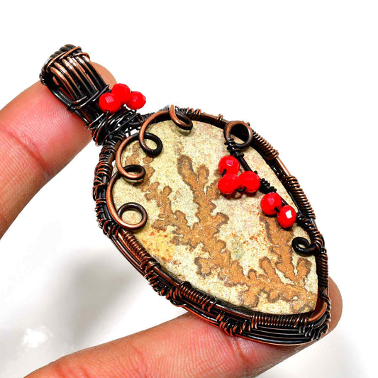 Earth’s Embrace – Copper-Wrapped Stone Pendant