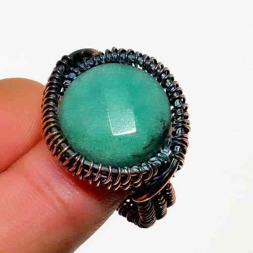 Gaia’s Harmony – Amazonite Copper Ring