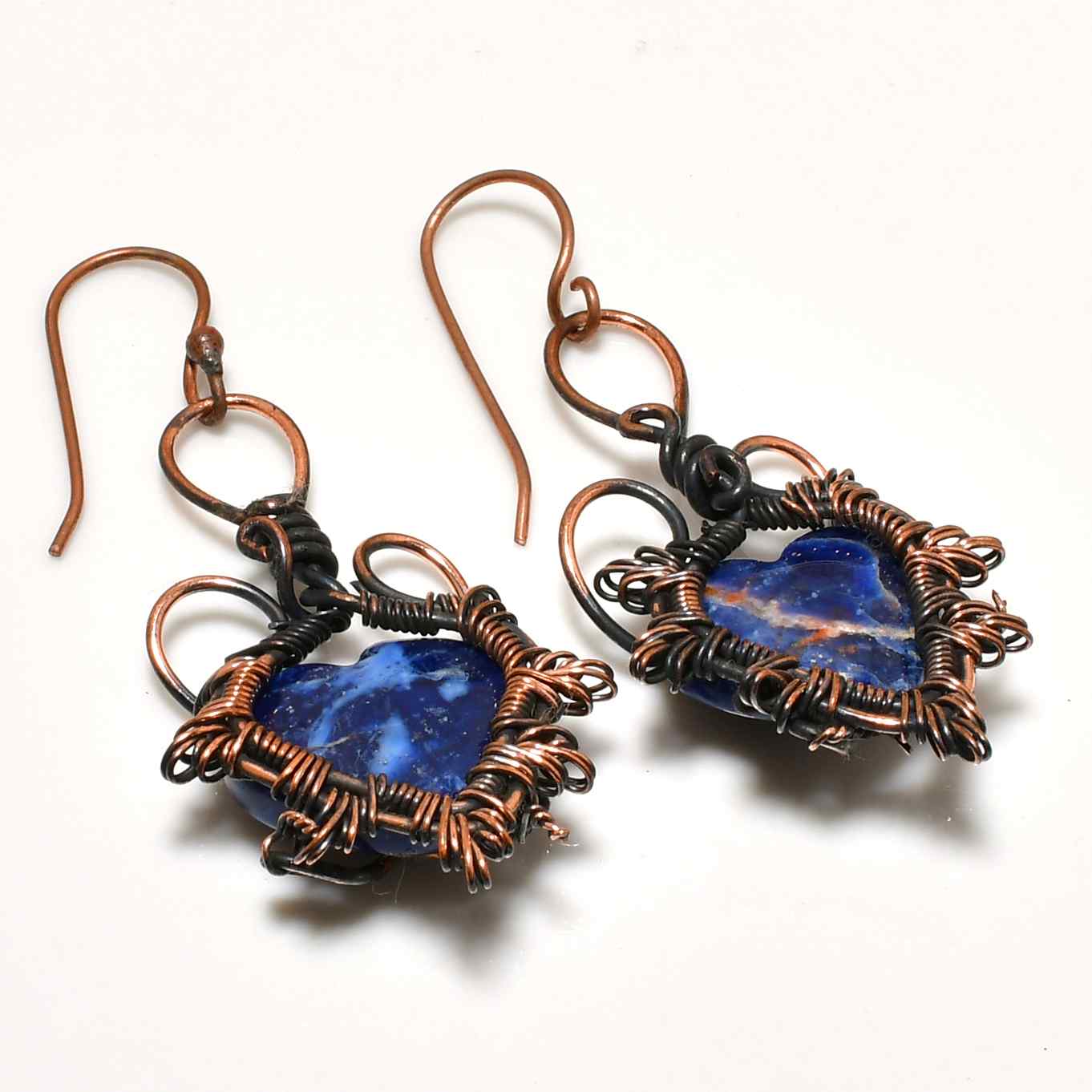 Azure Whisper – Lapis Lazuli Copper Earrings