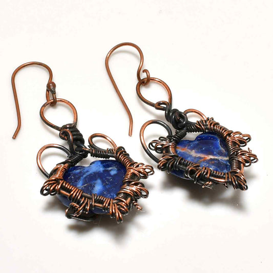 Azure Whisper – Lapis Lazuli Copper Earrings