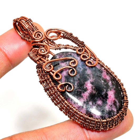 Harmony’s Heart – Rhodonite Copper Pendant