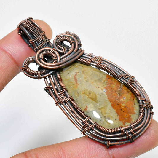 Earth’s Embrace – Jasper Copper Pendant