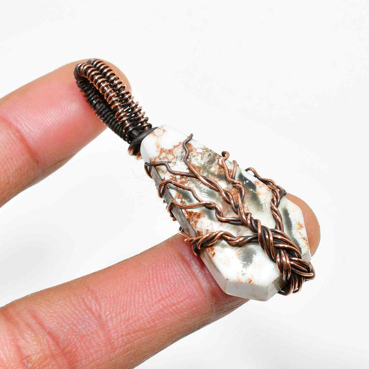 Forest’s Whisper – Dendritic Opal Copper Pendant