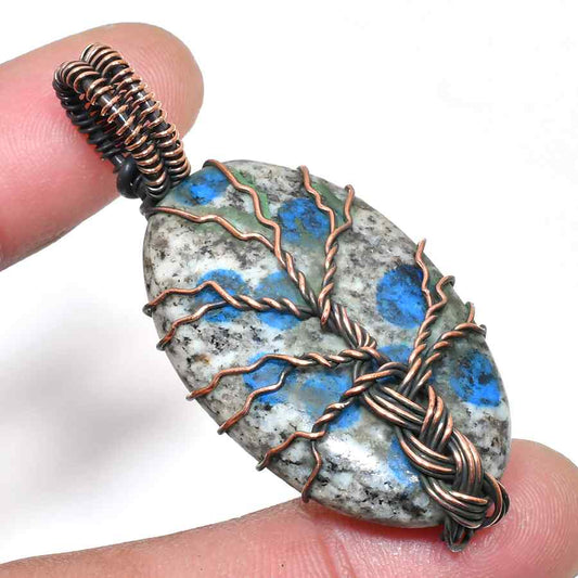 Luna’s Whisper – Lapis Copper Leaf Pendant