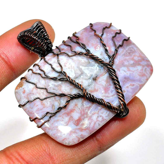 Eden’s Embrace – Lace Agate Tree of Life Pendant