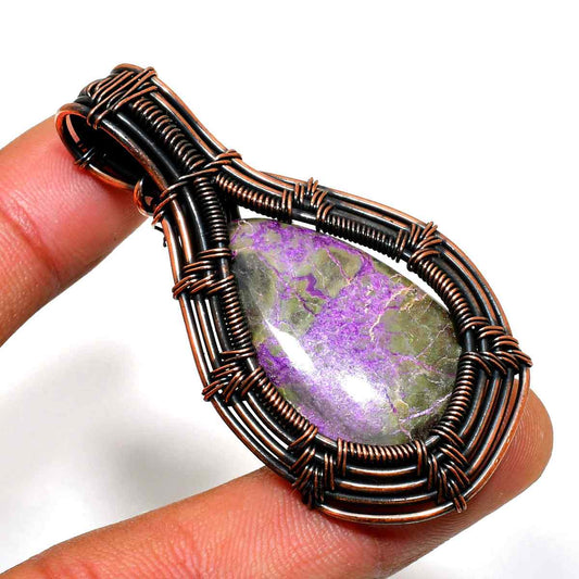 Ezra’s Veil – Mystic Amethyst & Copper Pendant