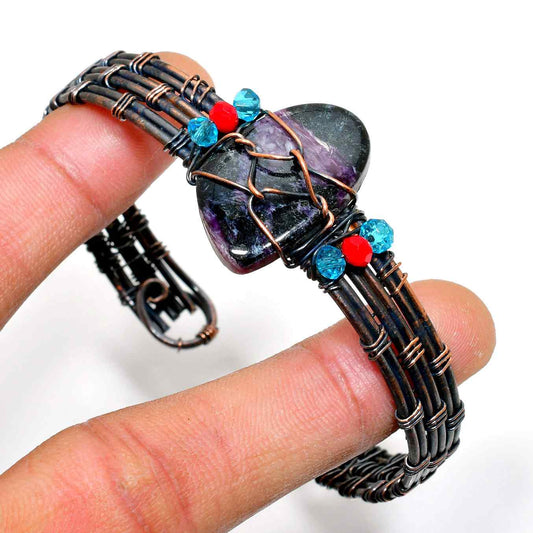 Celeste’s Heart – Amethyst Copper Bracelet