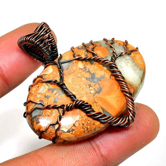 Earth’s Embrace – Jasper & Copper Tree Pendant