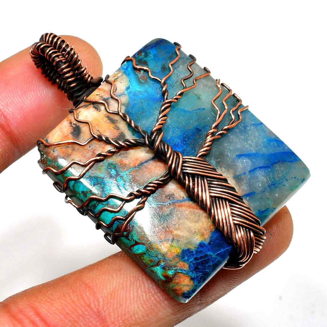 Tranquil Tide – Ocean Blue Copper Pendant