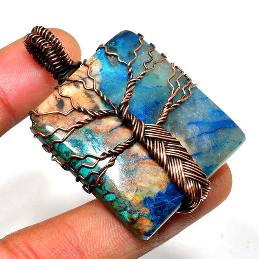 Tranquil Tide – Ocean Blue Copper Pendant