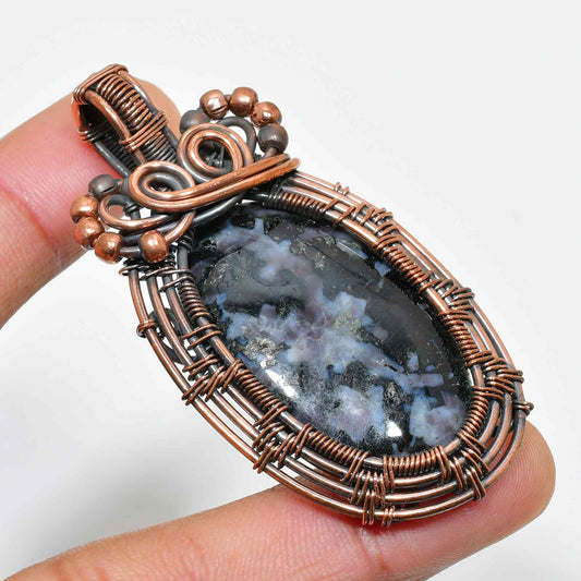 Gaia’s Embrace – Copper-Wrapped Gemstone Pendant