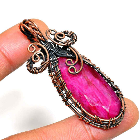Aria’s Ember – Ruby & Copper Pendant