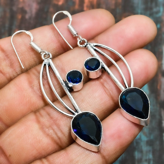 Ocean’s Whisper – Silver & Blue Gemstone Earrings