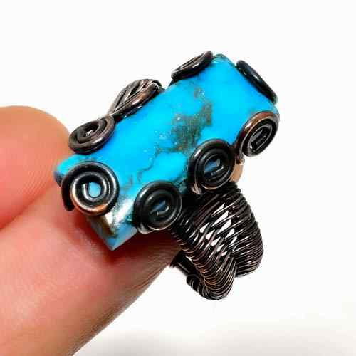 Ocean's Embrace – Turquoise Wire Statement Ring