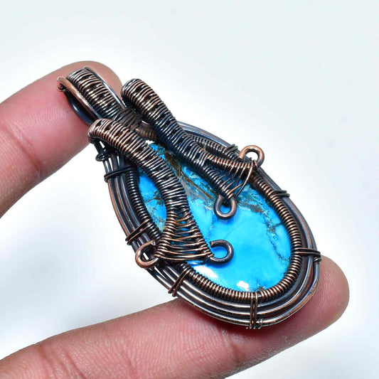 Tidal Harmony – Turquoise Copper Pendant