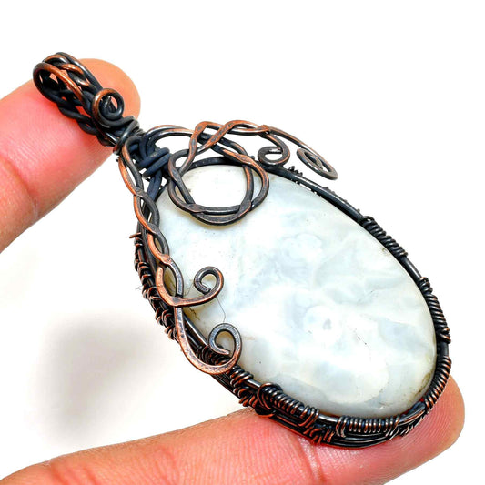Moonlit Harmony – Oxidized Copper Moonstone Pendant