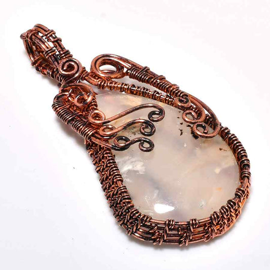 Ezra’s Veil – Clear Quartz Copper Pendant