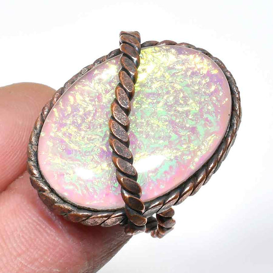 Luna’s Glow – Twisted Copper Opal Ring