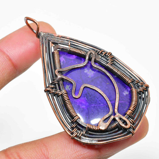 Ezra’s Veil – Handcrafted Amethyst & Copper Pendant