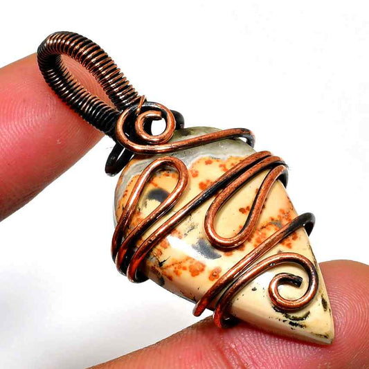 Ember’s Whisper – Oxidized Copper & Grounding Stone Pendant