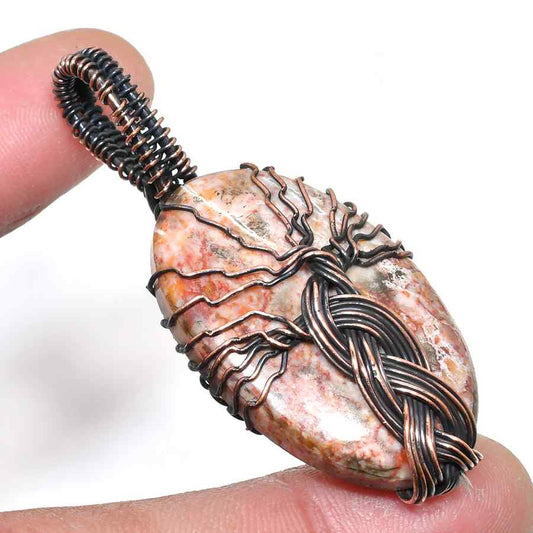 Gaia’s Embrace – Oxidized Copper Stone Pendant