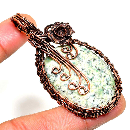 Earth’s Embrace – Natural Stone Copper Pendant