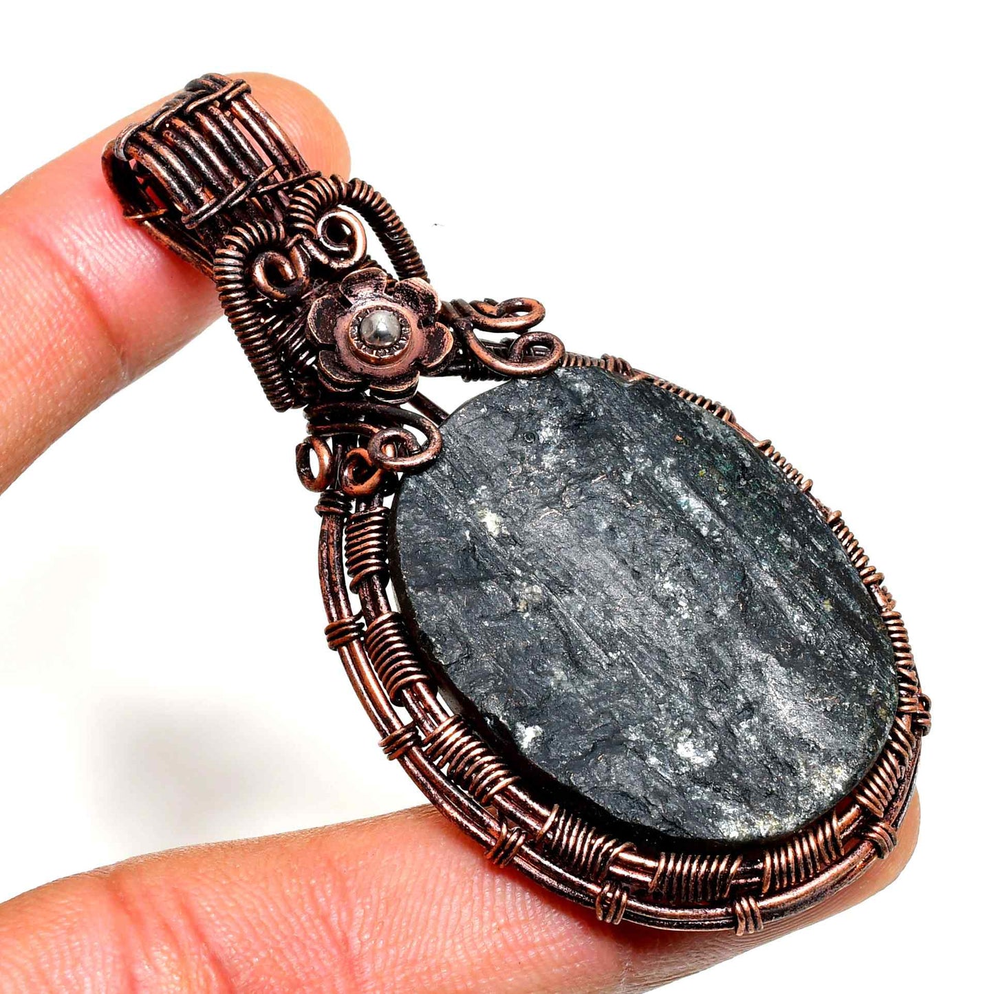 Gaia’s Aegis – Black Tourmaline Copper Pendant