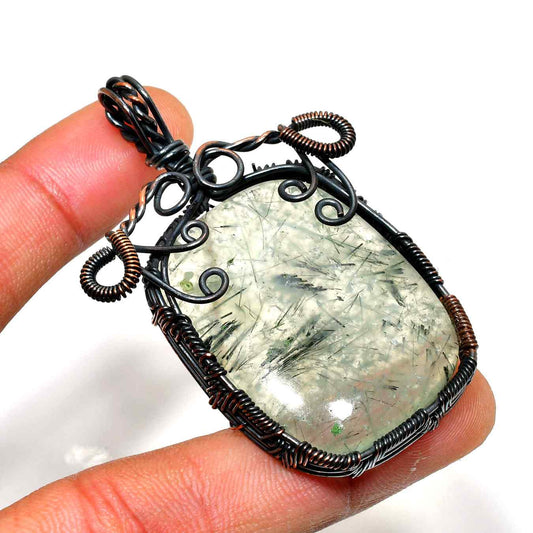 Celestial Fusion – Quartz & Copper Pendant