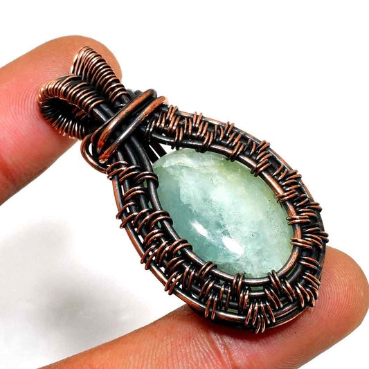 Mira’s Tranquility – Aquamarine Copper Pendant