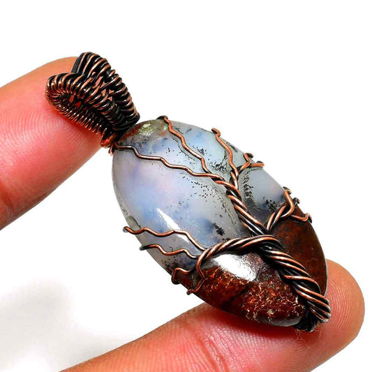 Gaia’s Grace – Oxidized Copper Agate Pendant