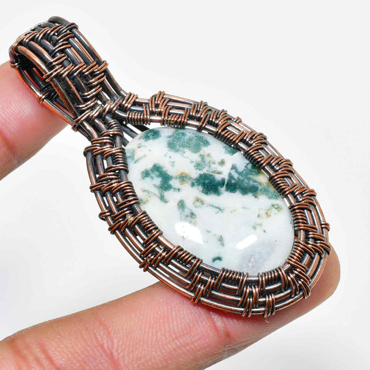 Gaia’s Harmony – Copper Gemstone Pendant