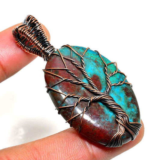 Sylvan Roots – Turquoise Copper Tree Pendant