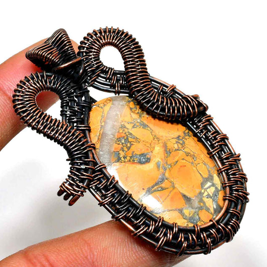 Gaia’s Embrace – Jasper & Copper Pendant